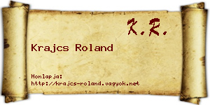 Krajcs Roland névjegykártya